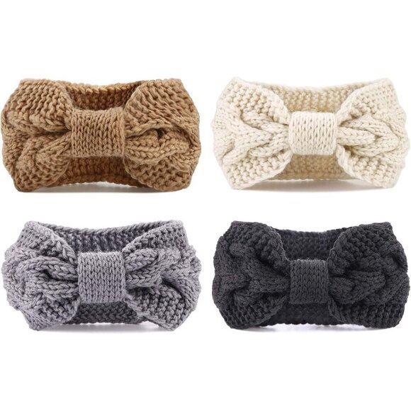 Winter Knit Headbands Women Crochet Ear Warmer Winter Accessories 4 Pack